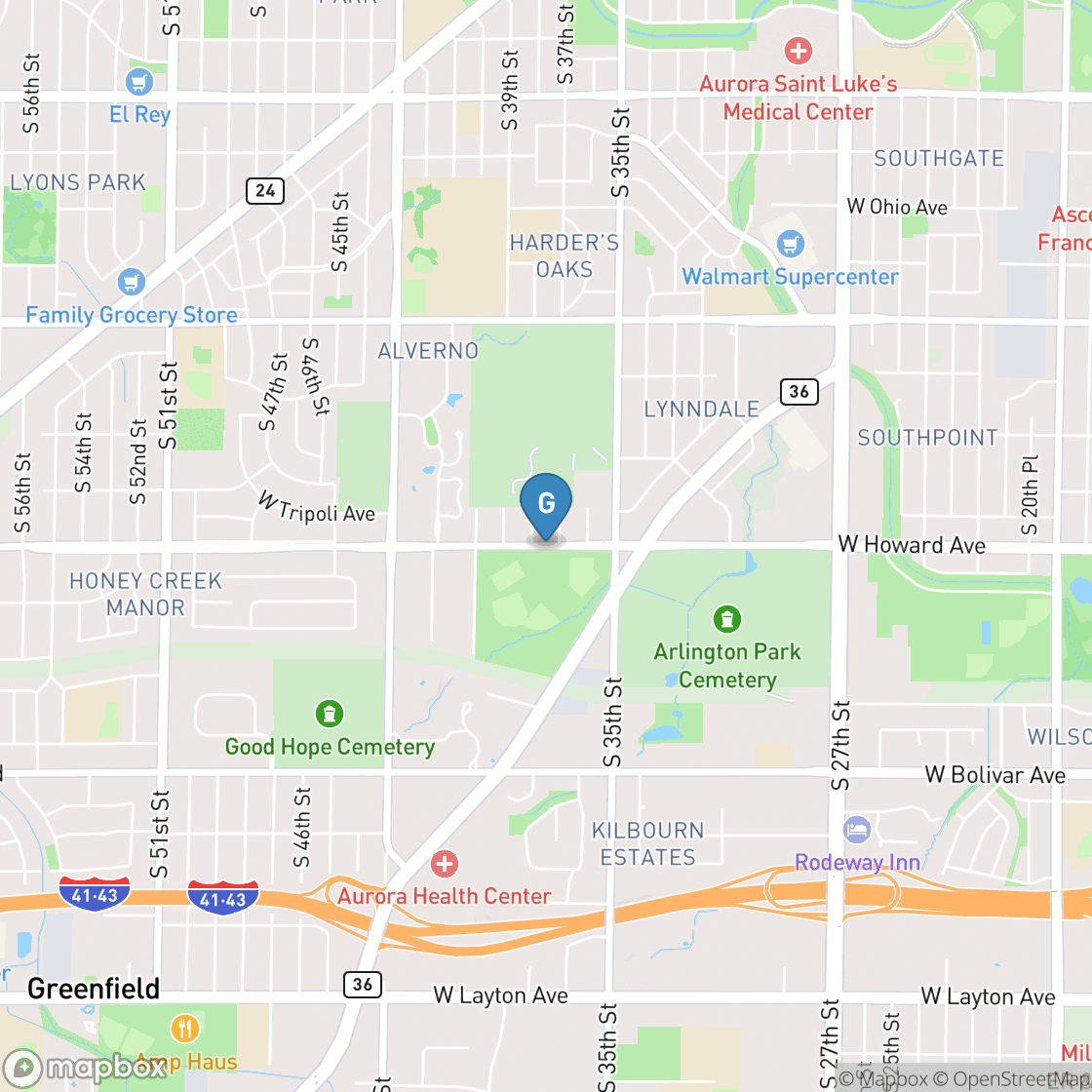 Map of Zablocki Park Golf Course