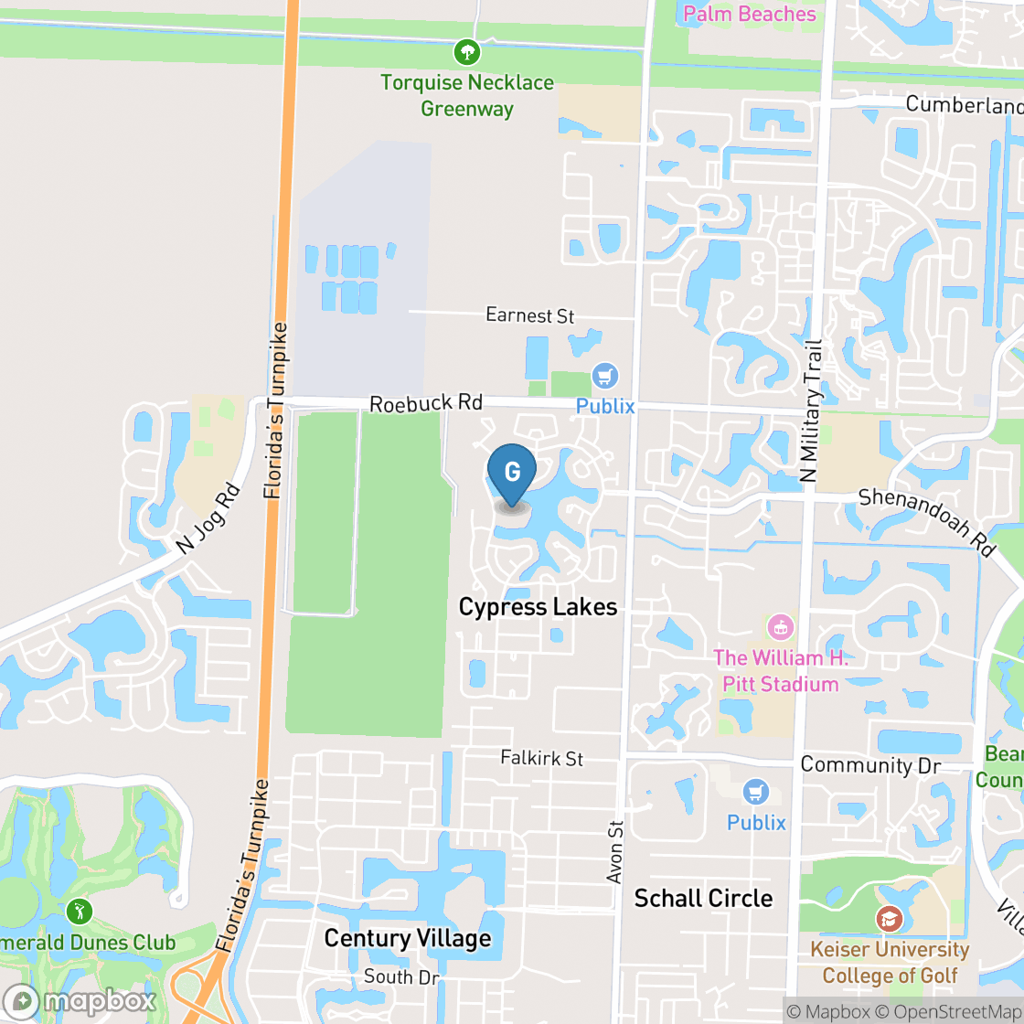 Map of Cypress Lakes Homeowners Golf Course