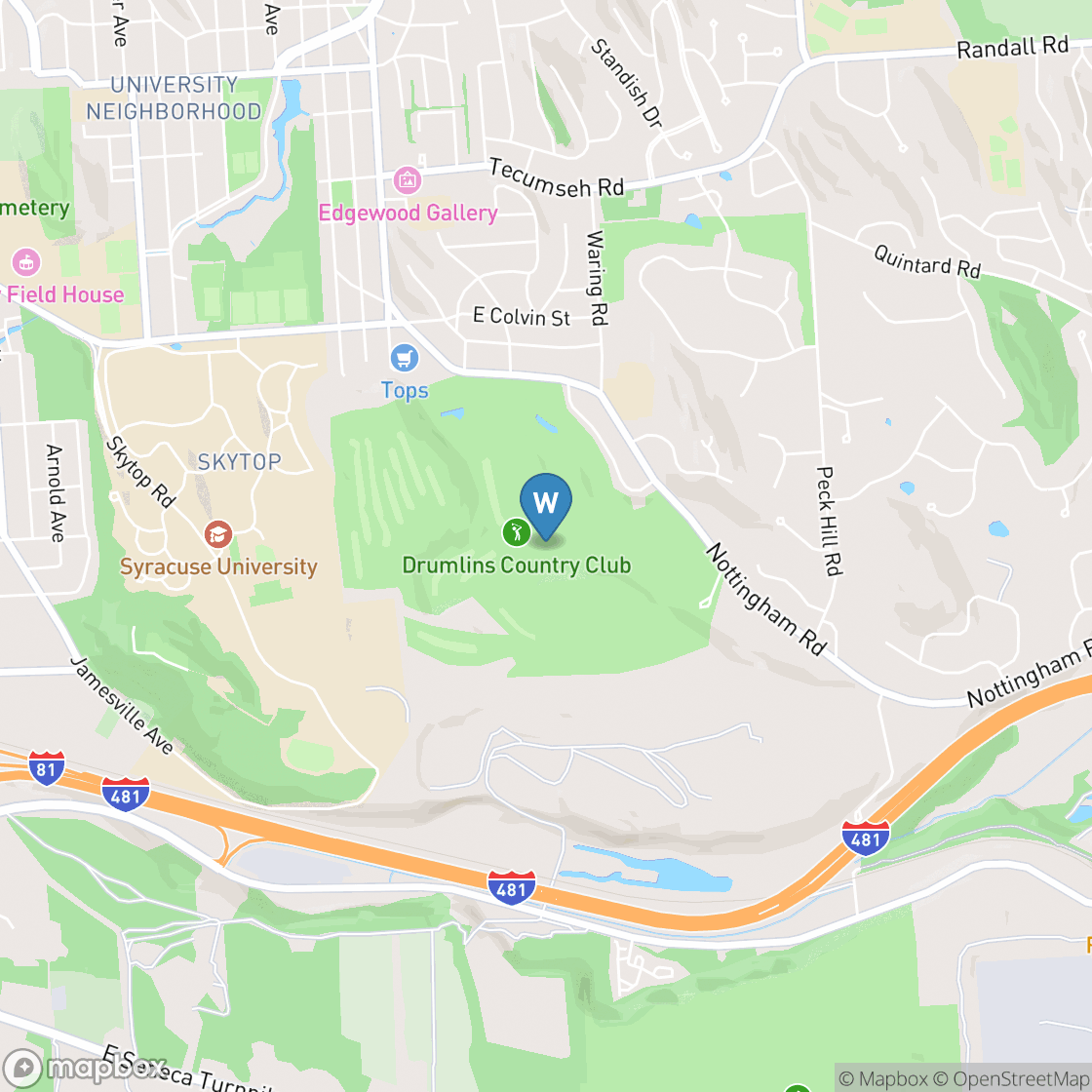 Map of Drumlins Country Club: West Course