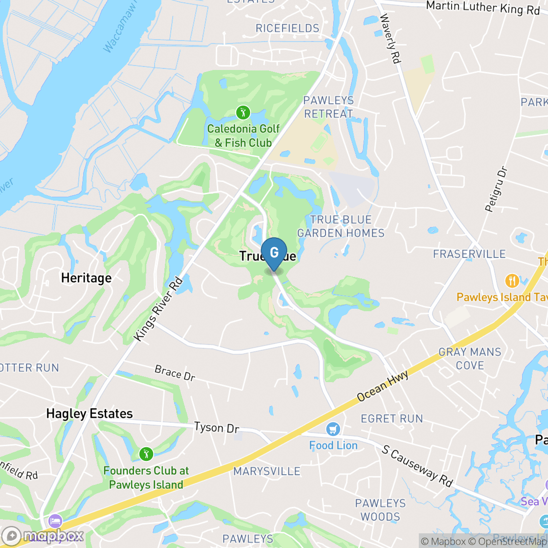 Map of True Blue Golf Club