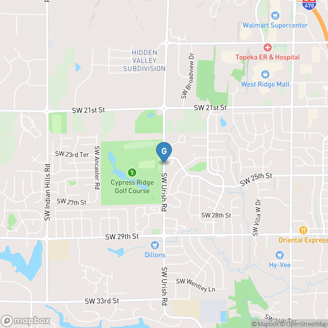 Map of Topeka Public Golf Course