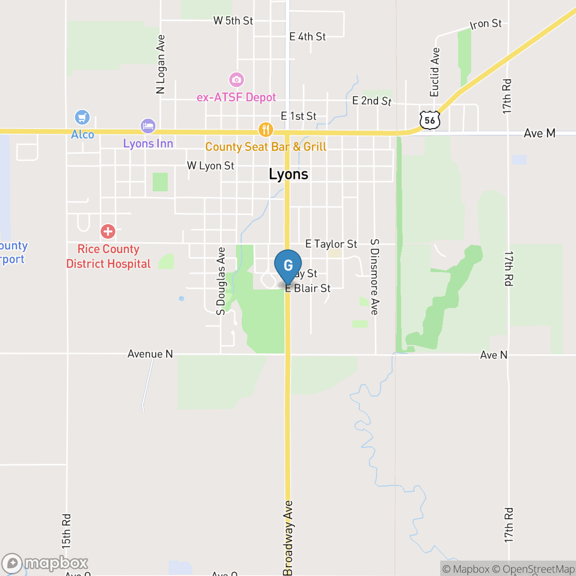 Map of Lyons Town & Country Club